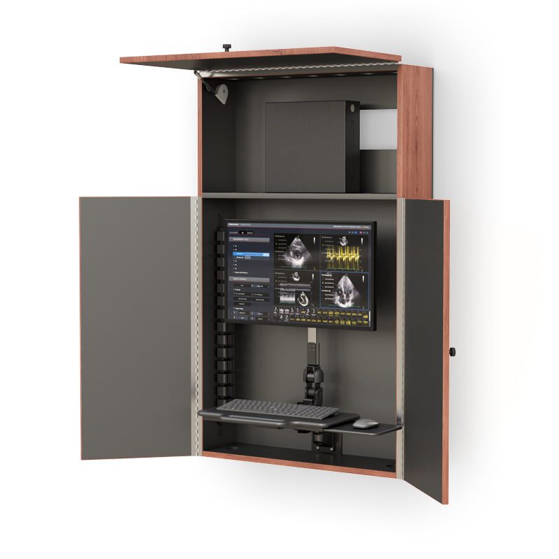 Ergonomic Wall-Mounted Computer Workstation with Height Adjustment by AFC 3 Ergonomic Wall-Mounted Computer Workstation