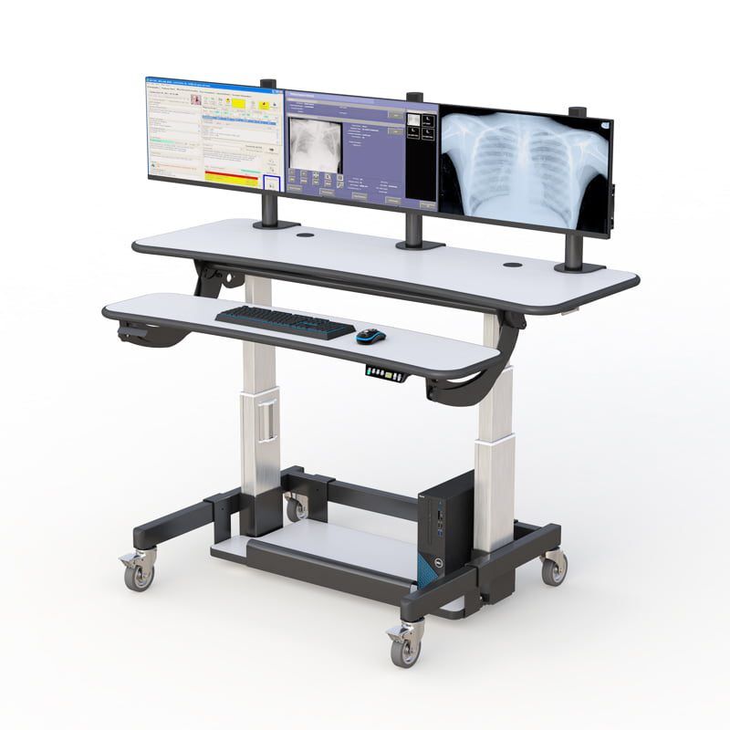 AFC Stand Up Workstation Desk 1 Ergonomic lift desk with height-adjustable sit-stand functionality.