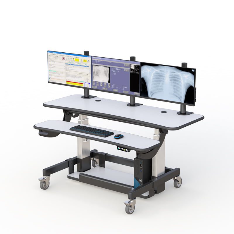 AFC Stand Up Workstation Desk 2 AFC Industries height-adjustable workstation for office and healthcare settings.
