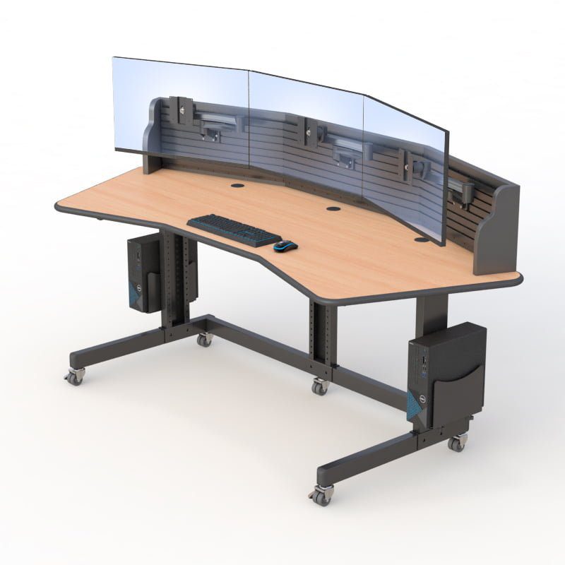 AFC Computer Desk with Slat Wall Monitor Mounts: Streamlined Workspace Solution 6 Ergonomic Computer Desk Display with Slat Wall Monitor Mounts