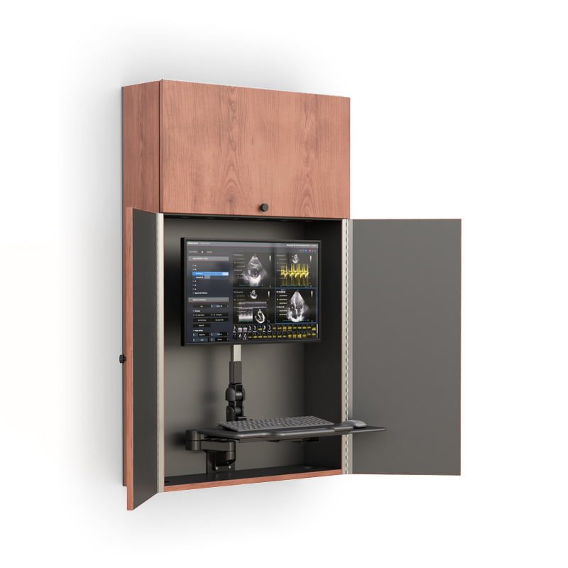 Ergonomic Wall-Mounted Computer Workstation with Height Adjustment by AFC 7 Wall Computer Cabinet