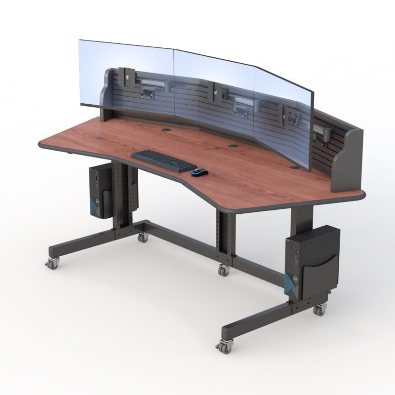AFC Computer Desk with Slat Wall Monitor Mounts: Streamlined Workspace Solution 7 Ergonomic Computer Desk with Slat Wall Monitor Mounts