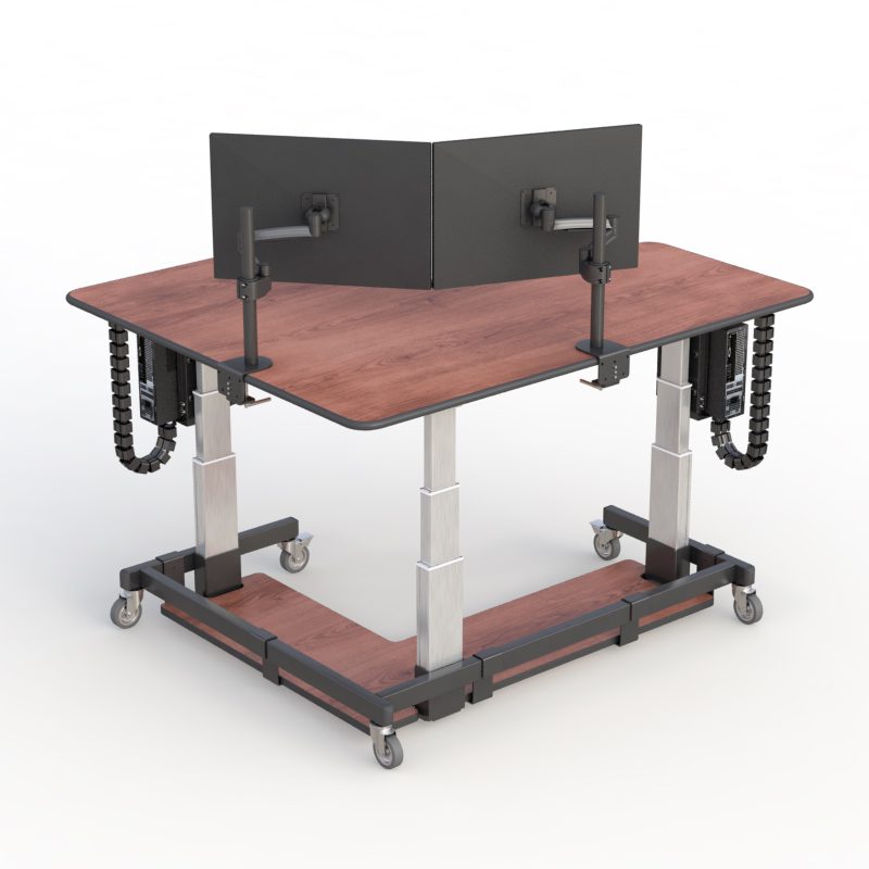 AFC Medical Furniture Stand Up Desk 4 Sit-stand L-shaped desk for flexible and efficient workspaces.