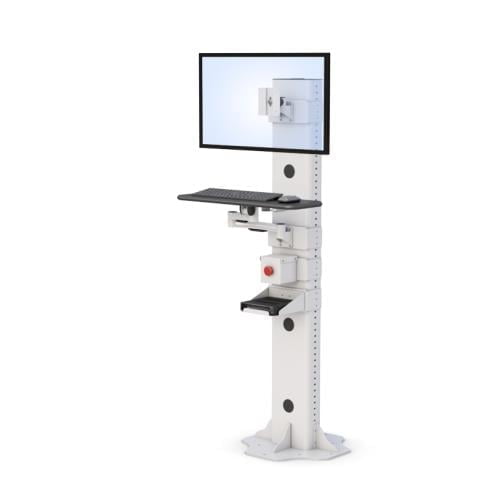 Ergonomic Comfort: AFC's Adjustable Computer Monitor Floor Stand 6 772106 floor mounted industrial computer stand