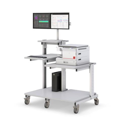 AFC Multi-Tray Computer Cart: Efficient Mobility for Enhanced Productivity 1 AFC's DIY workbench: customizable for personal projects and tasks.