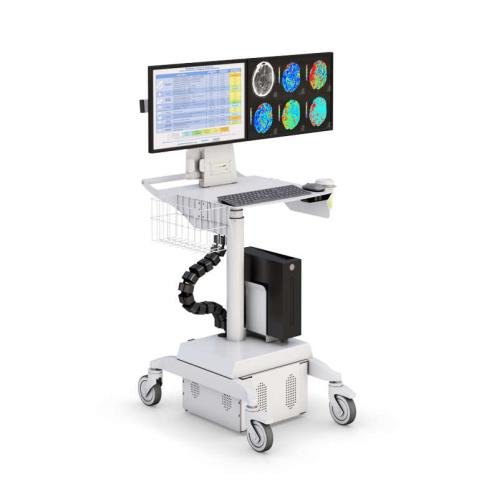 AFC Medical Furniture: Mobile Computer Cart with Dual Monitor Arm 3 772740 mobile hospital computer cart