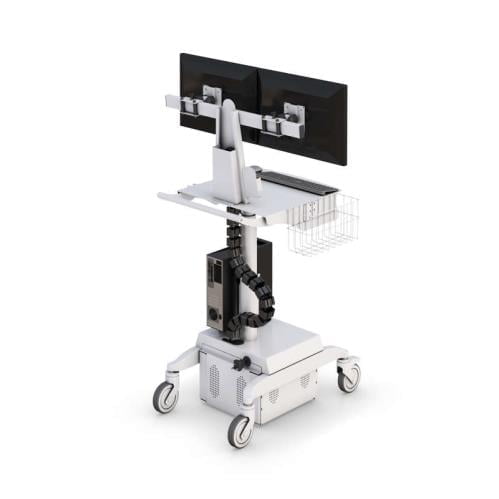 AFC Medical Furniture: Mobile Computer Cart with Dual Monitor Arm 4 772740 mobile hospital medical computer cart