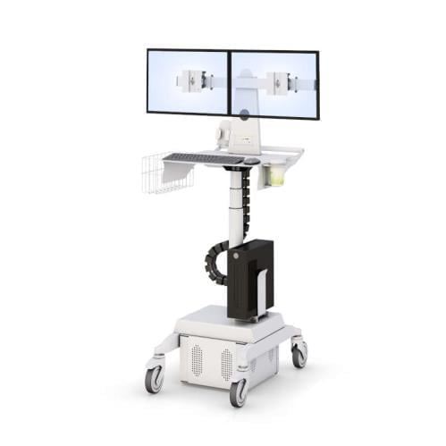 AFC Medical Furniture: Mobile Computer Cart with Dual Monitor Arm 6 772740 mobile point of care computer cart