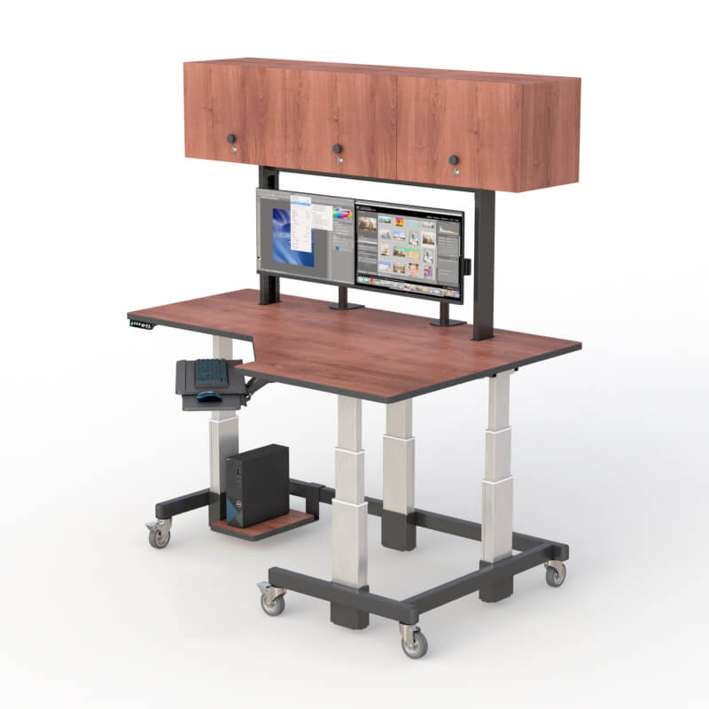 AFC Industries sit-stand workstation for office and healthcare use.