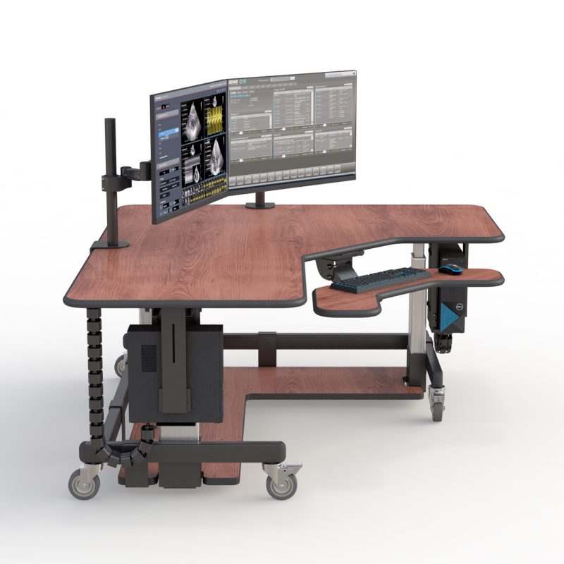 AFC Medical Furniture Stand Up Desk 3 Height-adjustable corner desk designed for comfort and productivity.