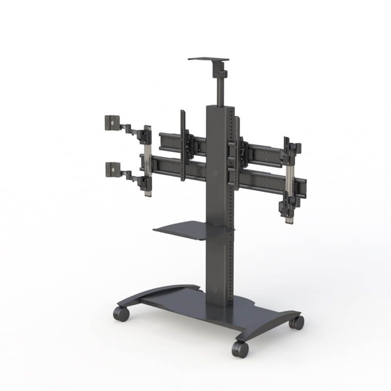 Mobile Computer Monitor Cart on Wheels from AFC Medical Furniture 4 Laptop Monitor Rolling Medical Cart