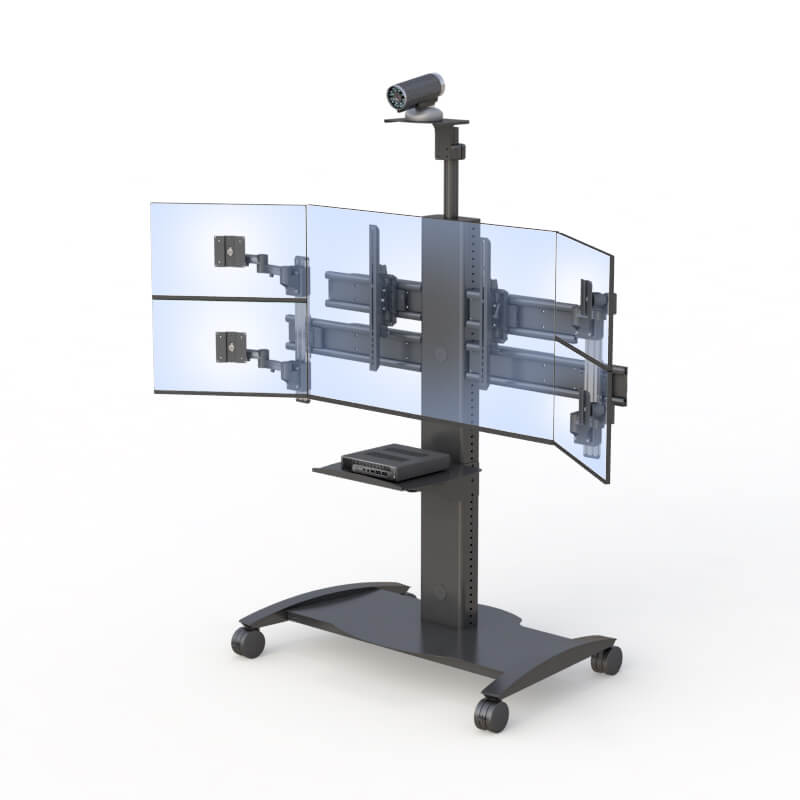 Mobile Computer Monitor Cart on Wheels from AFC Medical Furniture 5 Laptop Monitor Rolling Medical Cart