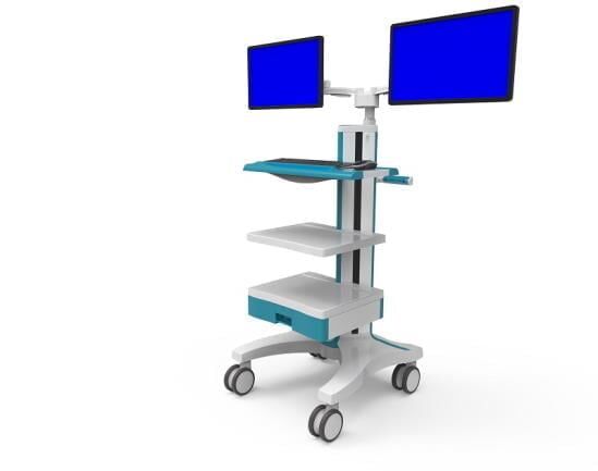 Dual Monitor Medical Utility Computer Cart OEM 2 OEM 23 healthcare dual monitor medical utility computer cart
