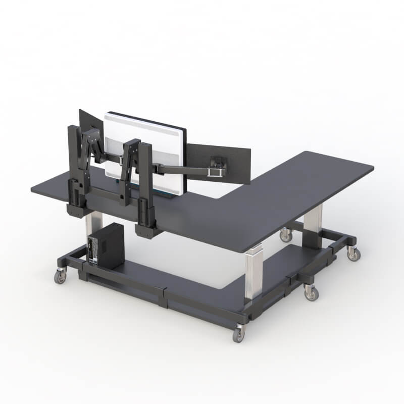 AFC Cardiology Room L-shaped Corner Desk and Oncology :Optimize Workspace Efficiency 5 Ergonomic medical imaging workstation for radiology reading rooms.
