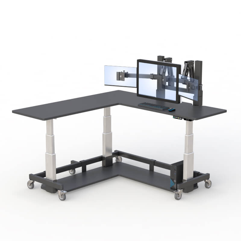 AFC Cardiology Room L-shaped Corner Desk and Oncology :Optimize Workspace Efficiency 7 AFC's lift-top computer desk for adjustable height settings.