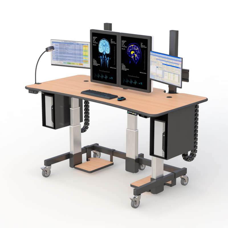 Elevate Your Radiology Workstation with AFC's Radiologist Desk 1 AFC's ergonomic sit-stand desks promoting health and productivity.
