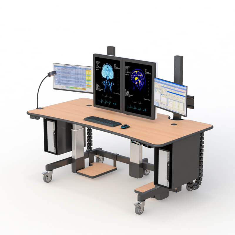 Elevate Your Radiology Workstation with AFC's Radiologist Desk 2 Radiology Workstation Uplift Desk