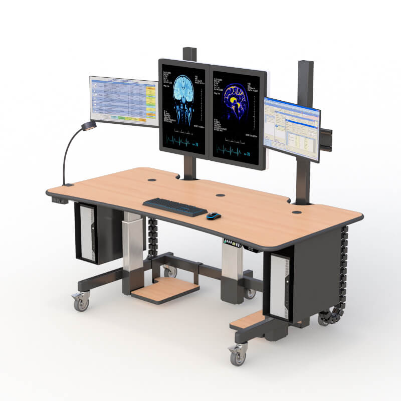 Elevate Your Radiology Workstation with AFC's Radiologist Desk 3 Radiology Workstation Uplift Desk