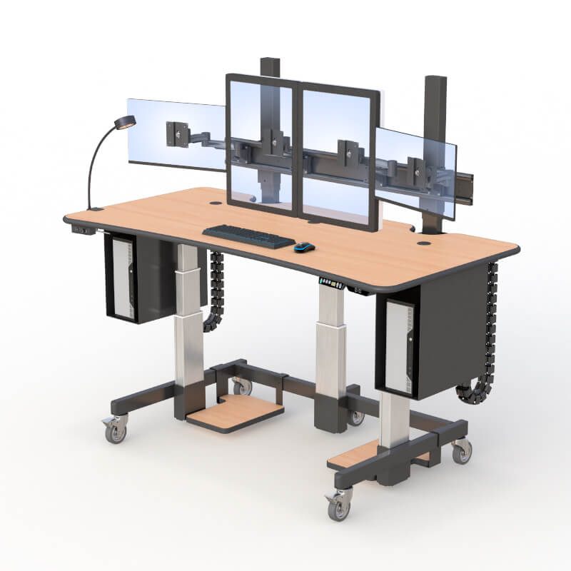 Elevate Your Radiology Workstation with AFC's Radiologist Desk 7 AFC's Rolling Medical Tablet Cart for convenient access.