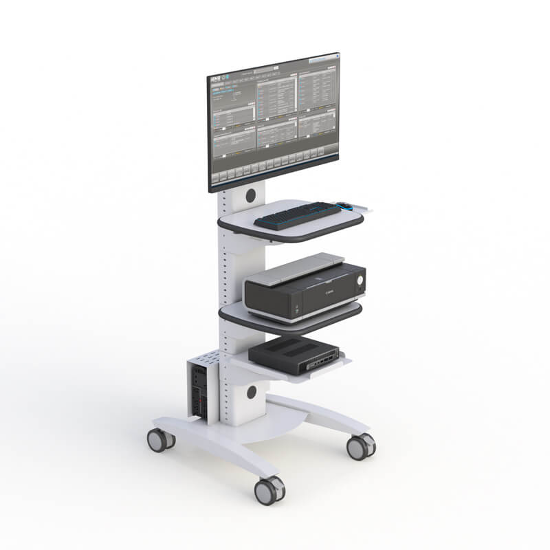 Effortlessly Move Your Workstation: Rolling Computer and Monitor Stand by AFC 2 Rolling Computer and Monitor Stand