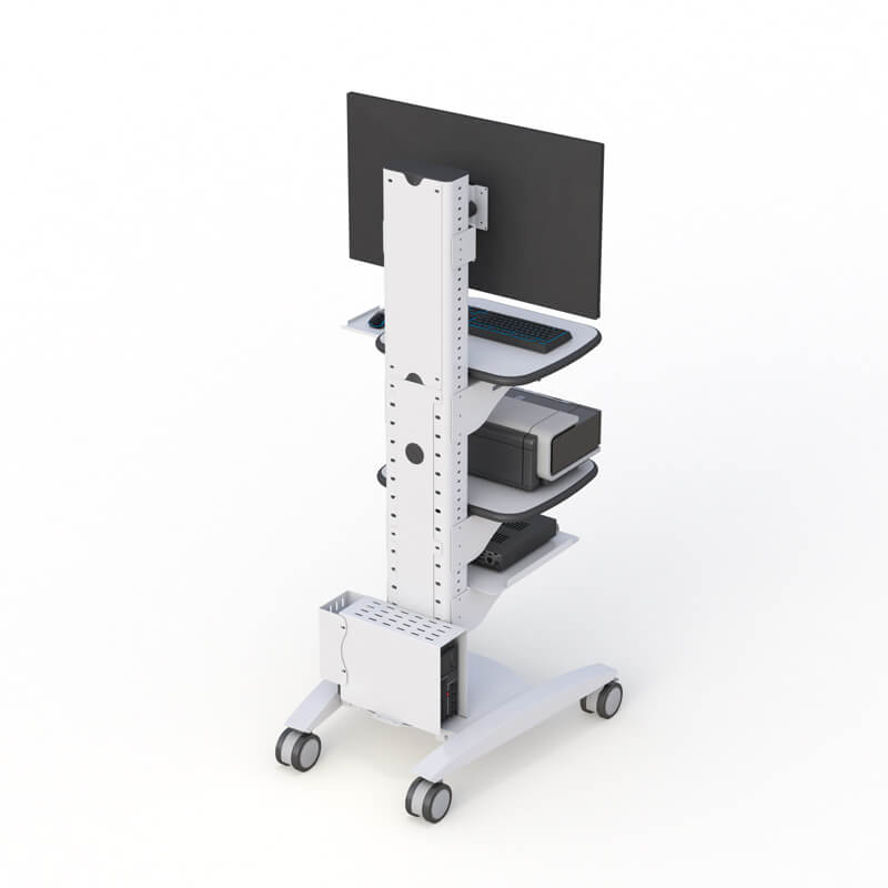 Effortlessly Move Your Workstation: Rolling Computer and Monitor Stand by AFC 3 Rolling Computer and Monitor Stand