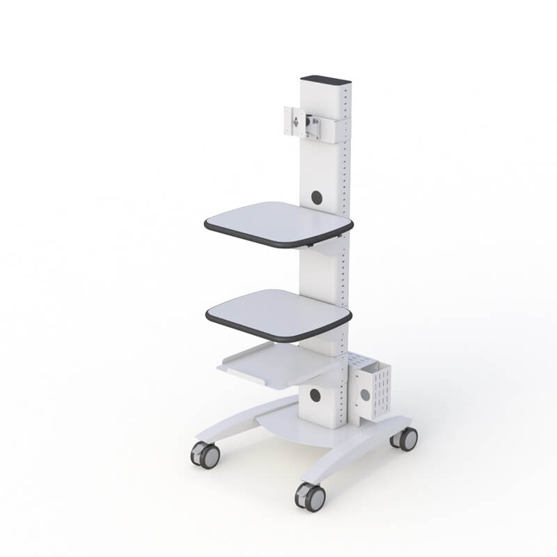 Effortlessly Move Your Workstation: Rolling Computer and Monitor Stand by AFC 4 Rolling Computer and Monitor Stand