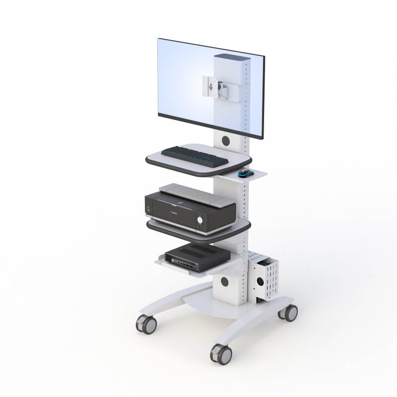 Effortlessly Move Your Workstation: Rolling Computer and Monitor Stand by AFC 5 Rolling Computer and Monitor Stand