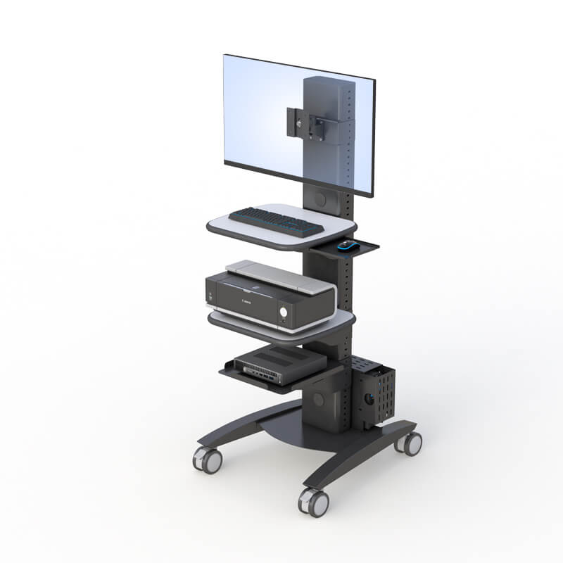 Effortlessly Move Your Workstation: Rolling Computer and Monitor Stand by AFC 6 Rolling Computer and Monitor Stand
