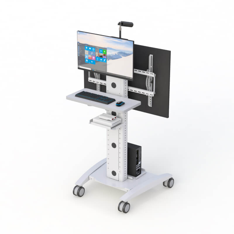 Transform Patient Care with AFC's Telemedicine Hospital Computer Cart - Your Mobile Medical Assistant 3 Rolling Large Flat Screen Stand