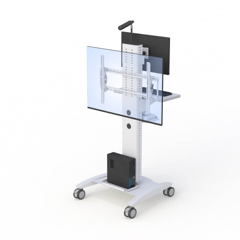 Transform Patient Care with AFC's Telemedicine Hospital Computer Cart - Your Mobile Medical Assistant 5 Rolling Large Flat Screen Stand