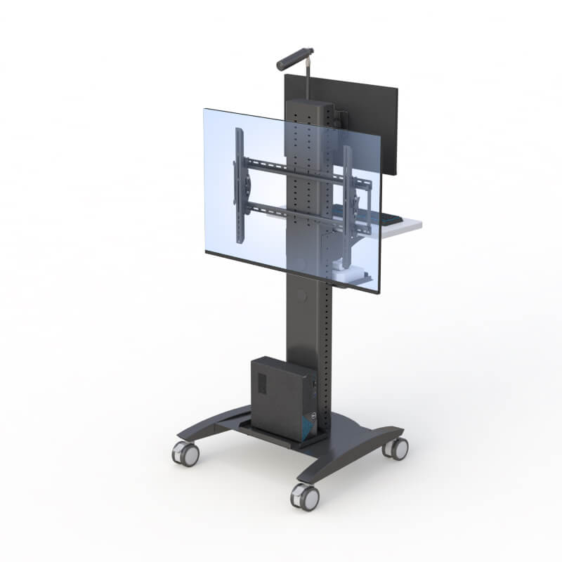 Transform Patient Care with AFC's Telemedicine Hospital Computer Cart - Your Mobile Medical Assistant 6 Rolling Large Flat Screen Stand