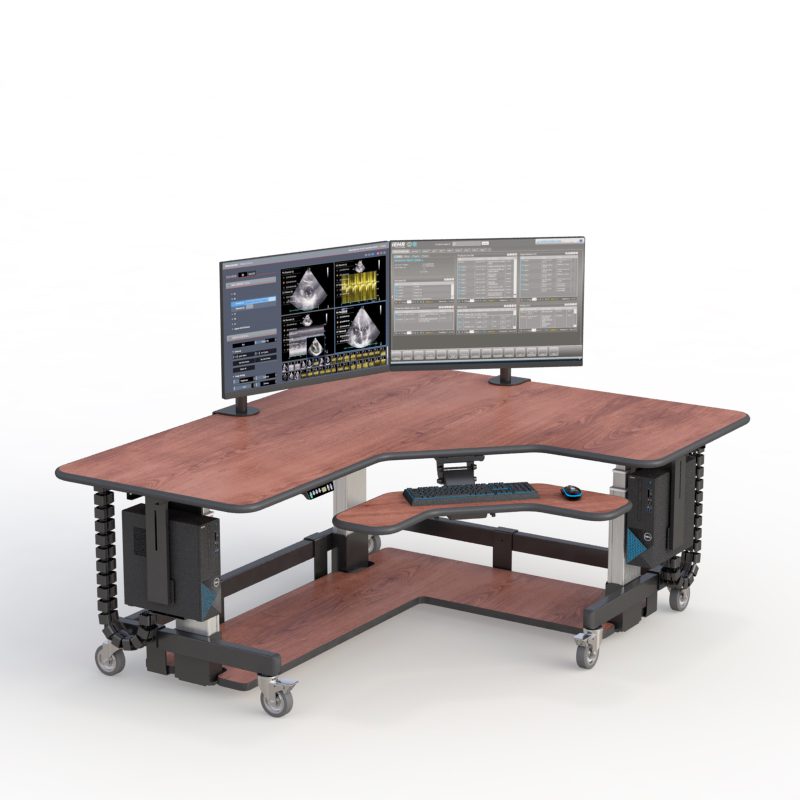 AFC Medical Furniture Stand Up Desk 2 AFC Industries L-shaped workstation for ergonomic office setups.