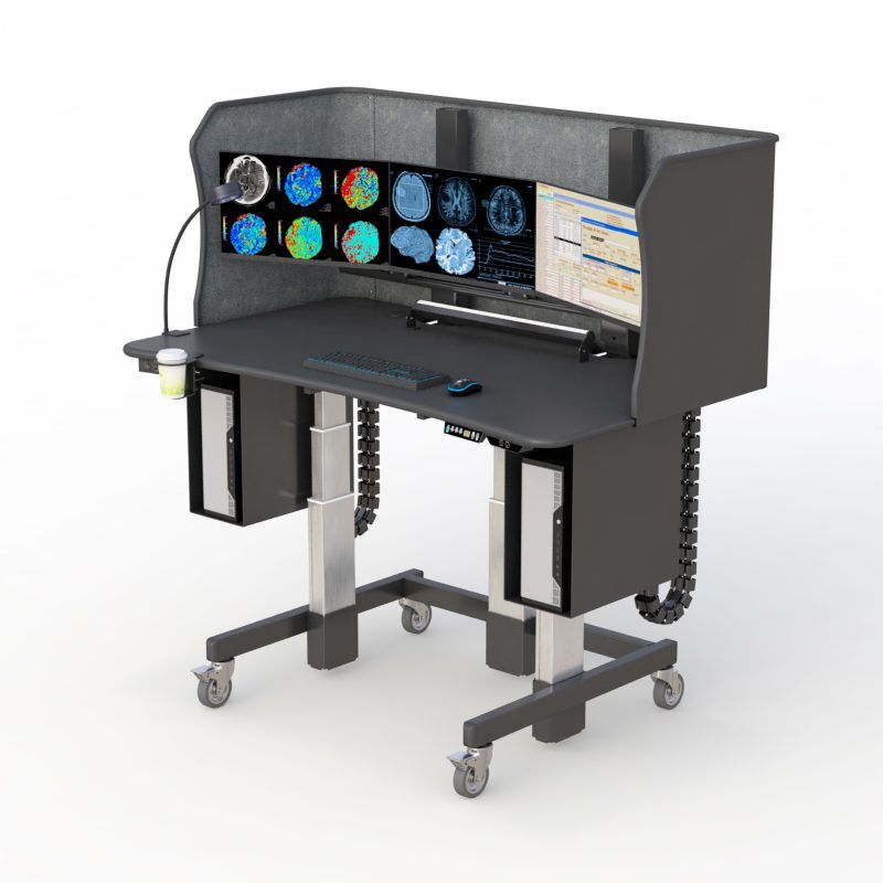 AFC's Radiology Standing Desk -Enhanced Comfort and Improved Productivity! 1 Ergonomic radiology standing desk with height-adjustable functionality.