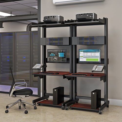 Extension Rack Computer Wall Mounted Computer Station With Folding Keyboard Arm