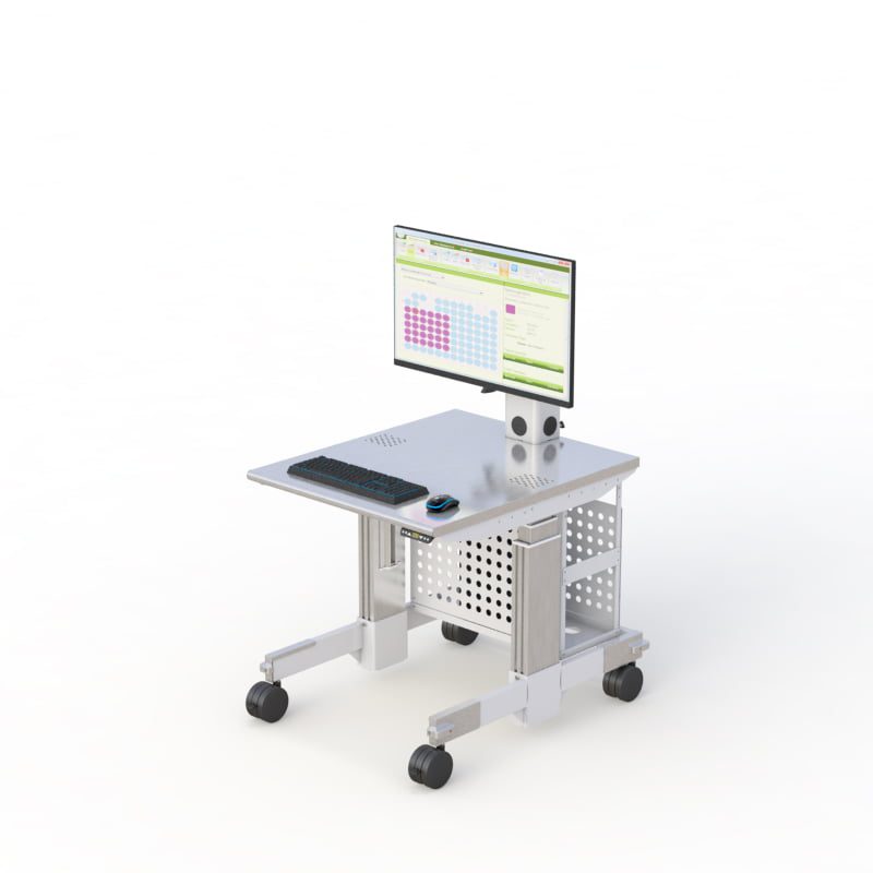 Cleanroom Computer Workstation Cart on Wheels - AFC Medical Furniture 3 AFC Cleanroom Scientist Desks: Hygienic and efficient workstations for cleanroom scientists.