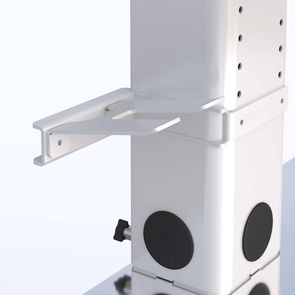 Cleanroom Computer Workstation Cart on Wheels - AFC Medical Furniture 9 Scanner holder white metal