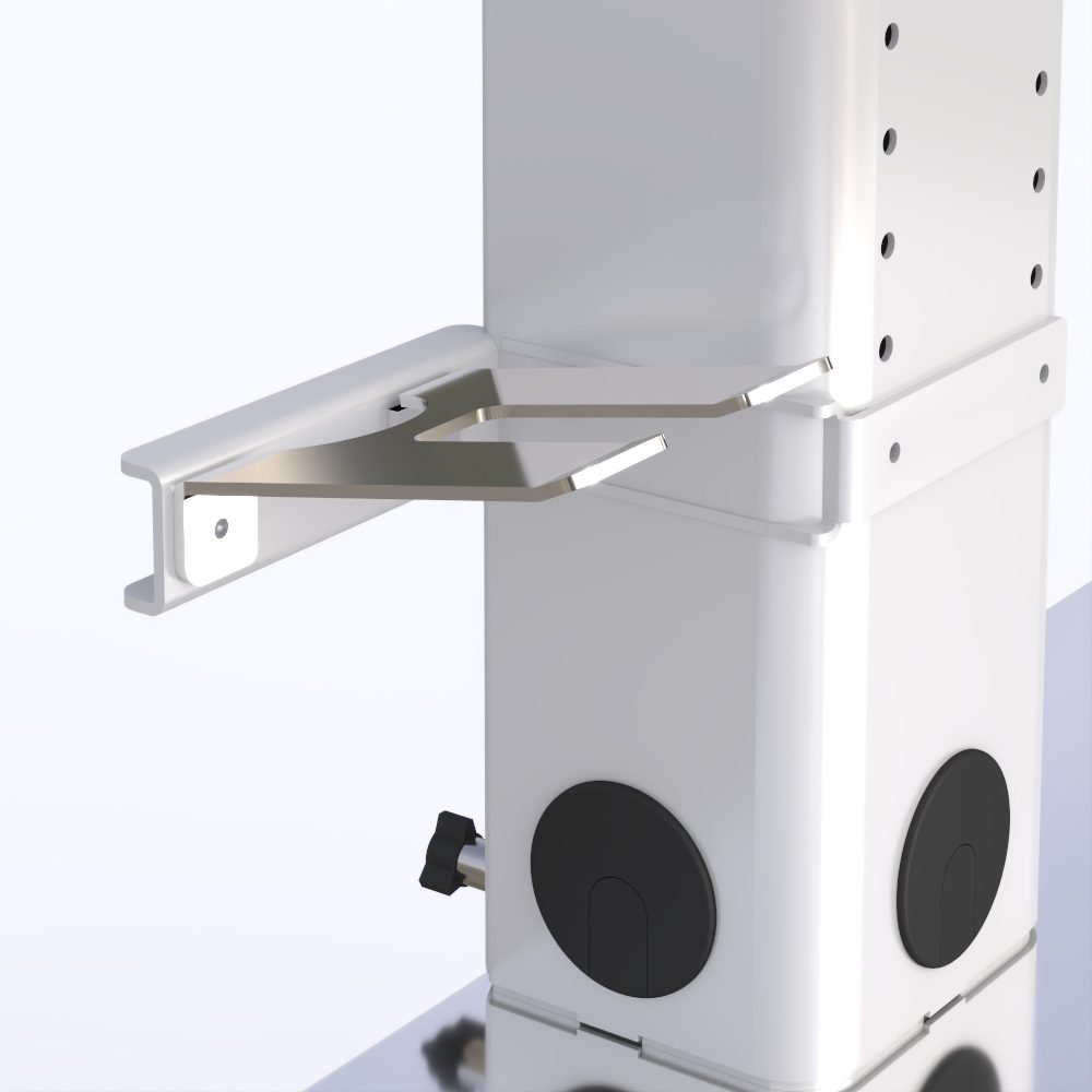 Cleanroom Computer Workstation Cart on Wheels - AFC Medical Furniture 8 Scanner holder Stainless