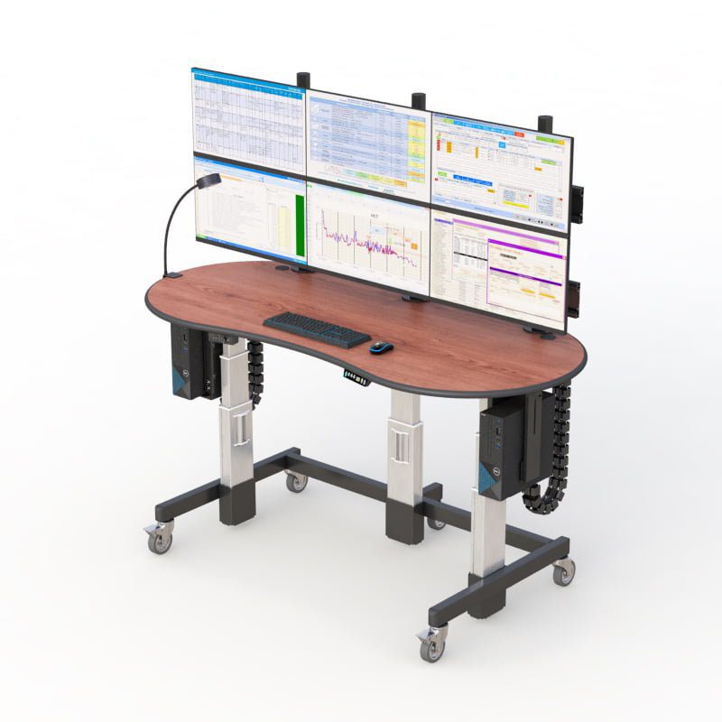Mobile Adjustable Standing Desk Cart for Maximum Flexibility by AFC 2 Telehealth doctor's station by AFC: A modern workstation equipped with medical tools for remote consultations.