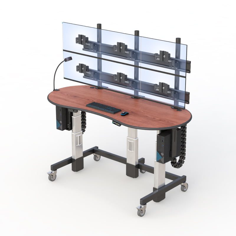 Mobile Adjustable Standing Desk Cart for Maximum Flexibility by AFC 7 Telehealth desk for doctors by AFC, featuring a sleek design with integrated technology for virtual consultations.