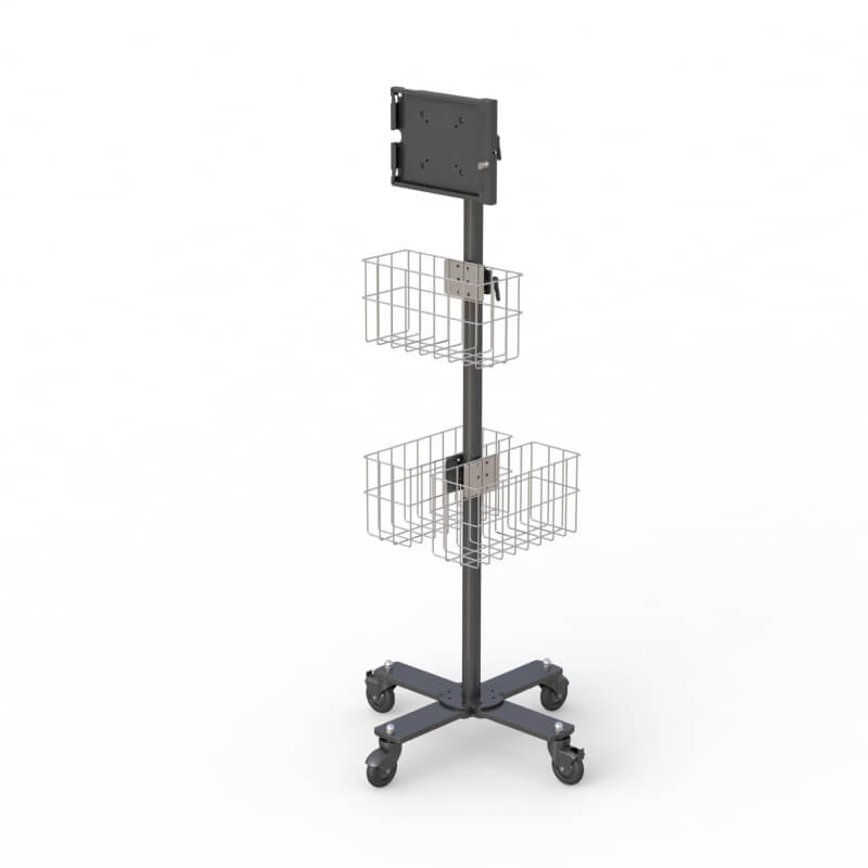 Mobile Tablet Computer Stand with Storage by AFC 5 Portable Tablet Cart