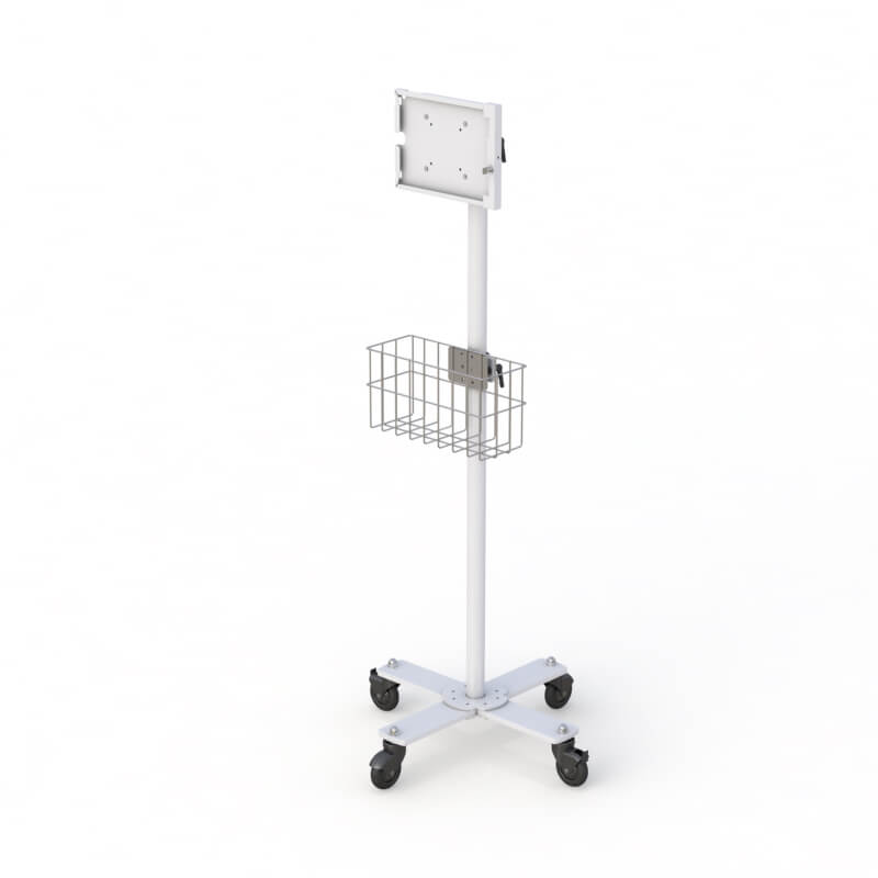 Mobile Tablet Cart with Storage Basket from "AFC" 4 AFC's Telehealth Remote Carts for efficient remote healthcare services.