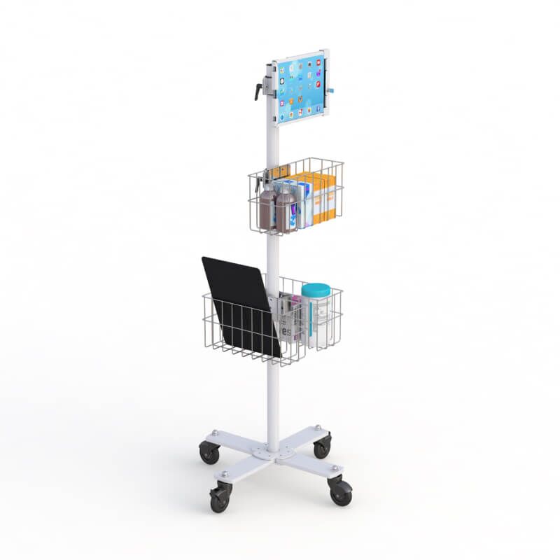 Mobile Tablet Computer Stand with Storage by AFC 2 AFC's Telemedicine Carts designed for efficient telehealth services.