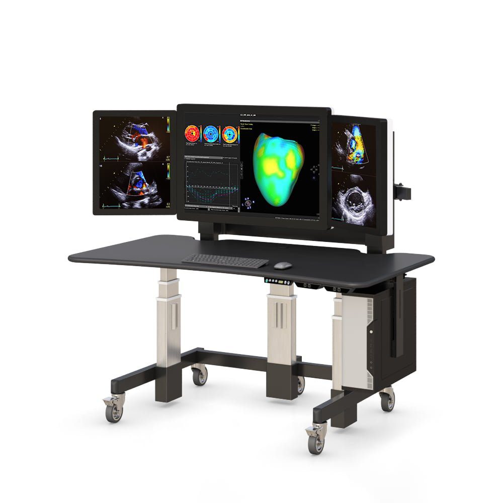 AFC Standing Office Cardiology Workstation Desk: Stylish and Functional Solution for a Modern Workstation 2 AFC cardiology medical computer carts and workstations are designed to simplify cardiology tests.