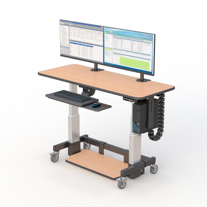 Ergonomic Adjustable Standing Uplift Desk 1 Single tier Compact workstation by AFC: A small, efficient workstation designed for limited spaces.