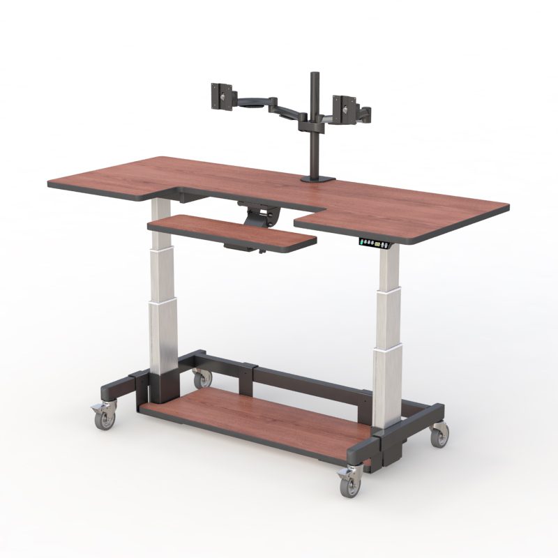 AFC Medical Furniture: Transform Your Work Environment with the Computer Standing Station 5 Telehealth office storage solutions by AFC: organized shelves with labeled bins for medical supplies and equipment.