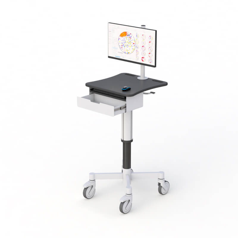 Telemedicine POC Cart: Ergonomic and Height Adjustable 2 772990 Ergonomic Height Adjustable Telemedicine POC Cart 02