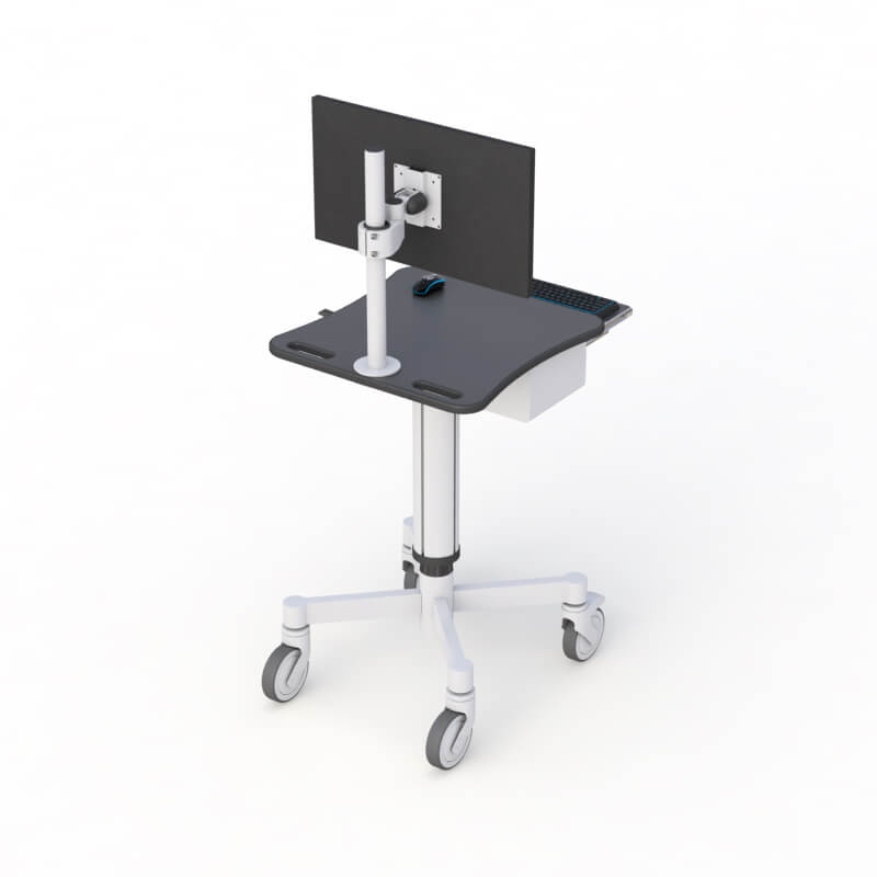 Telemedicine POC Cart: Ergonomic and Height Adjustable 4 772990 Ergonomic Height Adjustable Telemedicine POC Cart 04