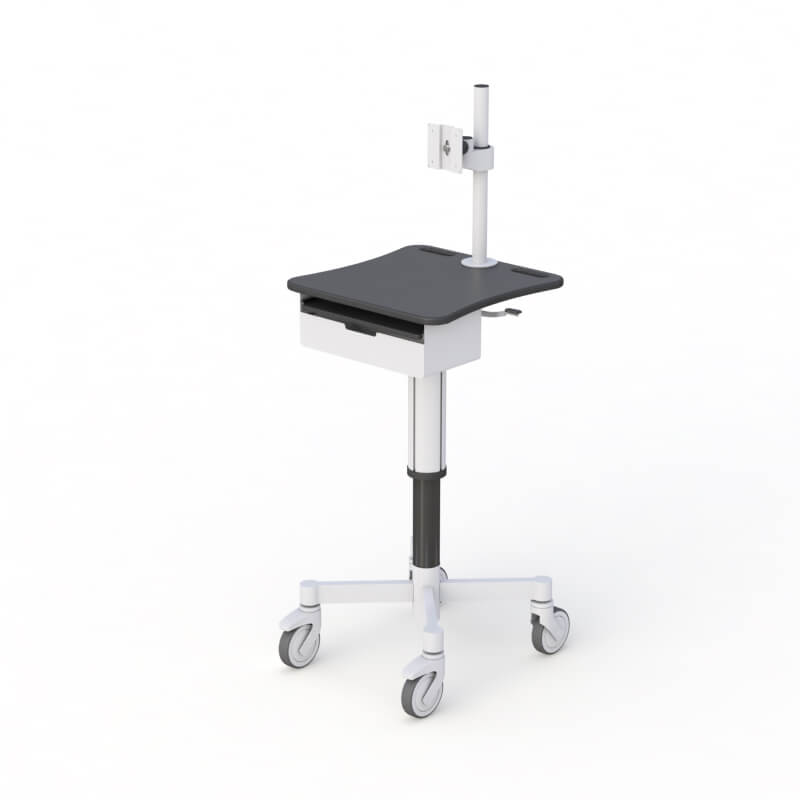 Telemedicine POC Cart: Ergonomic and Height Adjustable 6 772990 Ergonomic Height Adjustable Telemedicine POC Cart 06