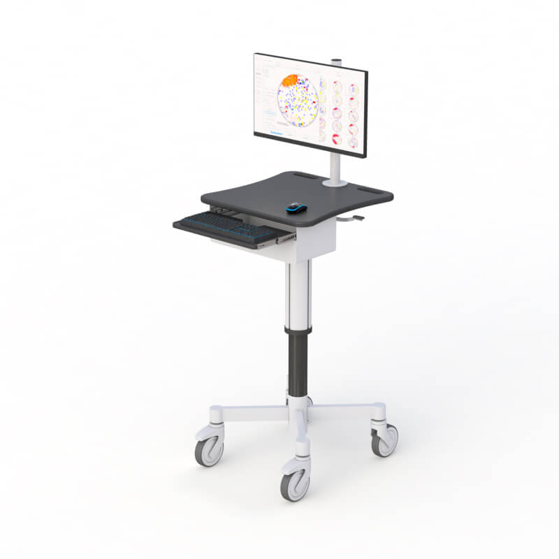 Telemedicine POC Cart: Ergonomic and Height Adjustable 1 772990-Ergonomic Height Adjustable Telemedicine POC Cart-01