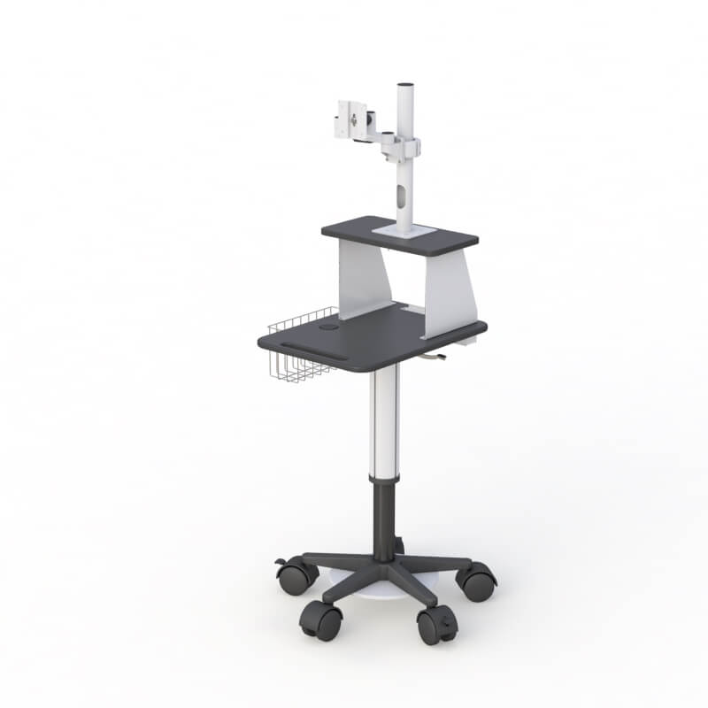 Height-Adjustable POC Cart with Monitor Arm Extension & Equipment Stoppers 5 772993 Height Adjustable POC Cart 05